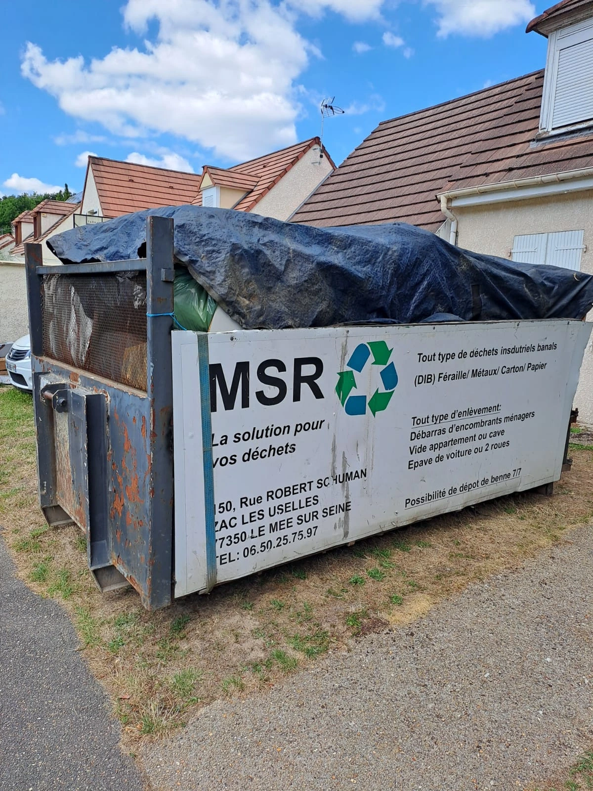 Benne de chantier pour DIB.